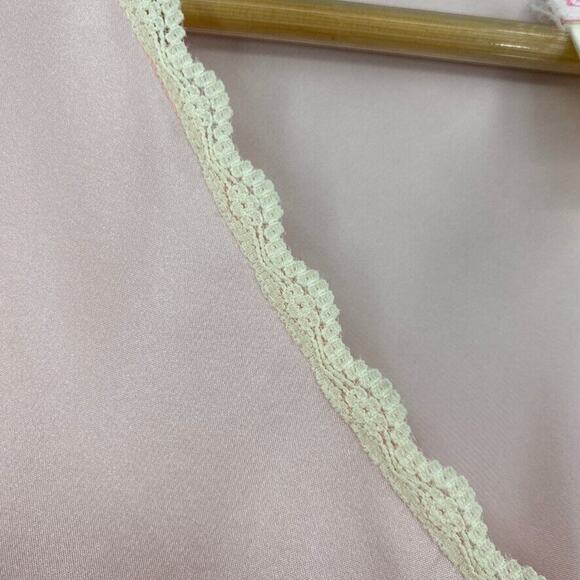 Vintage Natori Cruz Nightgown Womens Large Pink Embroidered Lace Short Sleeve - Picture 7 of 10